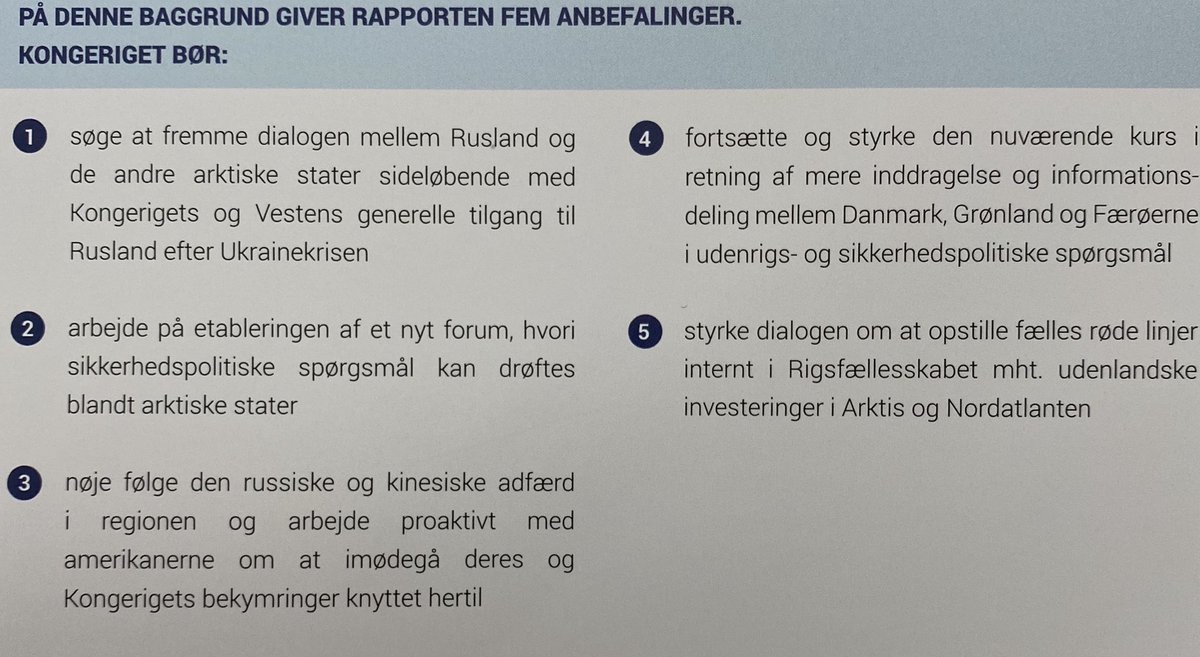 3, 2, 1 🧊 Nu kan rapporten om Kongeriget Danmarks sikkerhedspolitiske interesser i #Arktis downloades her: diis.dk/publikationer/…

De 5 vigtigste anbefalinger til 🇩🇰🇬🇱🇫🇴 er ➡️