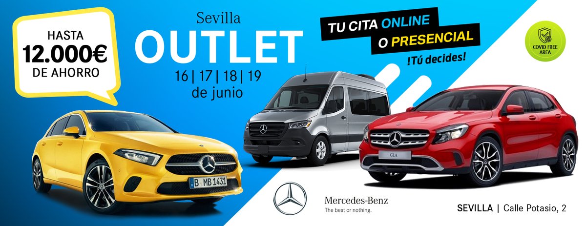 ✅¡Outlet Exclusivo en Sevilla! Pide tu CITA y ahorra hasta 12.000€. Más de 80 unidades en stock Ocasión, Nuevos, Industrial y Km 0.⭐️🚘
Cita  👉 bit.ly/2AN5QRp