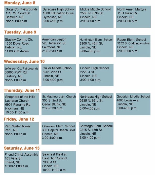 A busy week awaits. Four stops on today’s schedule, friends. All are welcome.