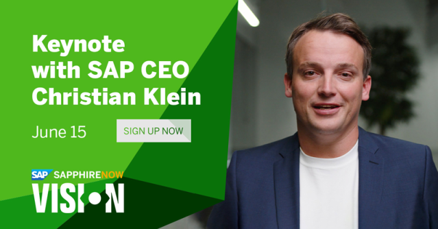 clarenette's tweet photo. Persevere and prosper during these fast-changing times. Join SAP CEO @ChrstnKlein for #SAPPHIRENOW Vision on June 15. Sign up now. https://t.co/51Ux5MSSTH https://t.co/CceTmIfYIt