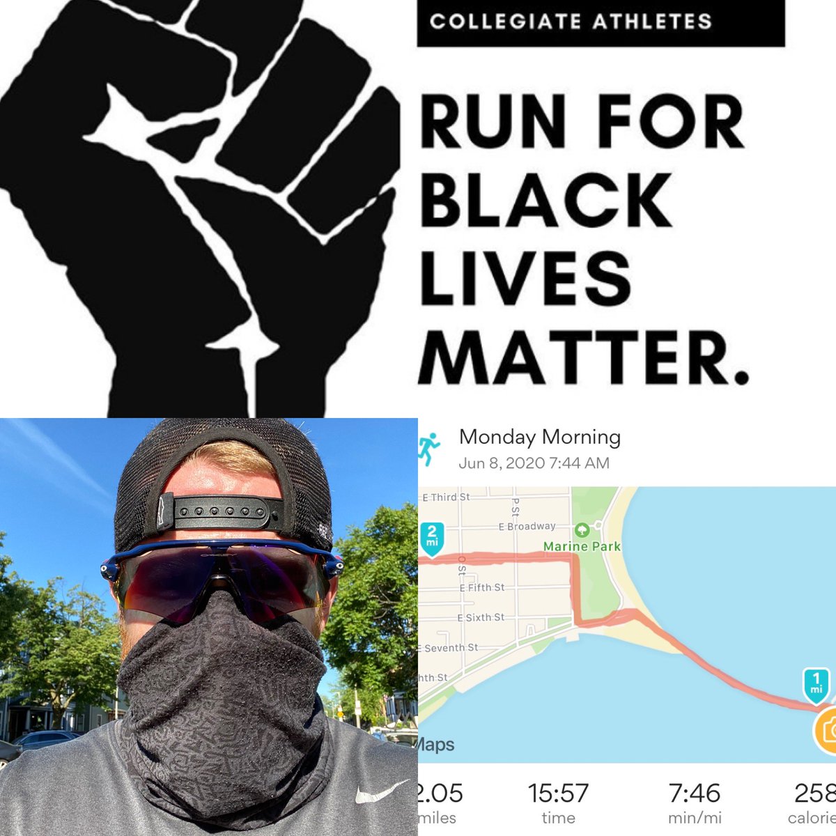 KJCroni's tweet photo. Monday morning run was Same same but WAY different - ✊🏻 @CCTigers and @RiverHawkNation get out there today #oldmanpace https://t.co/fivu36jqlZ