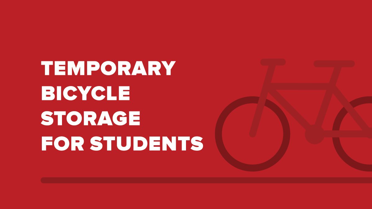 OhioState_TTM's tweet photo. Hey #buckeyes! Did you leave your bicycle on campus? Temporary storage options are available. We will pick-up your bike and temporarily store it at no charge. Storage is limited and space reservations are available on a first-come, first served basis. https://t.co/BdoWkTX38F https://t.co/oAne4OBKzf