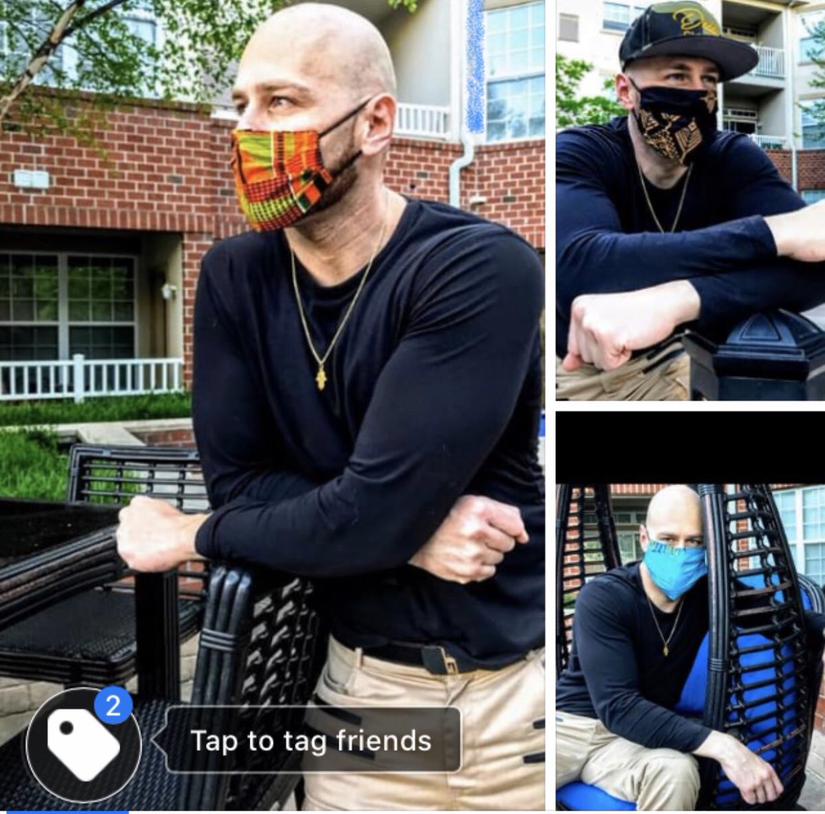 Gio Delavicci wears his masks curated by Culture Trees.  Protect yourself!!