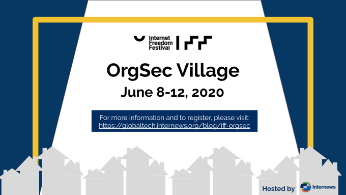 USABLE_tools's tweet photo. @Internews is excited to host the Internet Freedom Festival #OrgSecVillage this week! We will bring together digital security auditors, trainers, experts, and practitioners for a five-day program focused on five major themes. Learn more: https://t.co/bJnmi2QT9C https://t.co/TJPlRZyCDg