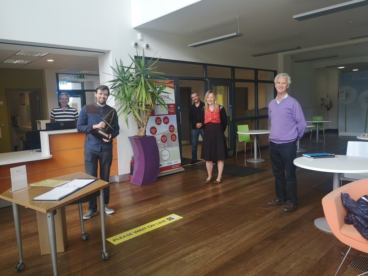 rubiconcentre's tweet image. We made a socially distant presentation to @Downfortechno for winning the Best Business Opportunity for @AIPTechnology in #NewFrontiers phase 2 #WeLoveStartUps @LEOCorkCity @Entirl @EI_NewFrontiers @CIT_ie @LEOSouthCork @GeorgeBulman