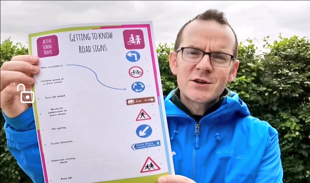 Sustrans Home Activity 10 - Road Safety! Video link to help discuss and practice road safety with children inc 'Green Cross Code' & road signs 👉 youtu.be/03JzPi87lhA @SustransNI #ActiveSchoolTravel programme @deptinfra @publichealthni @roadtozero @NIRoadPolicing @roadsafeni