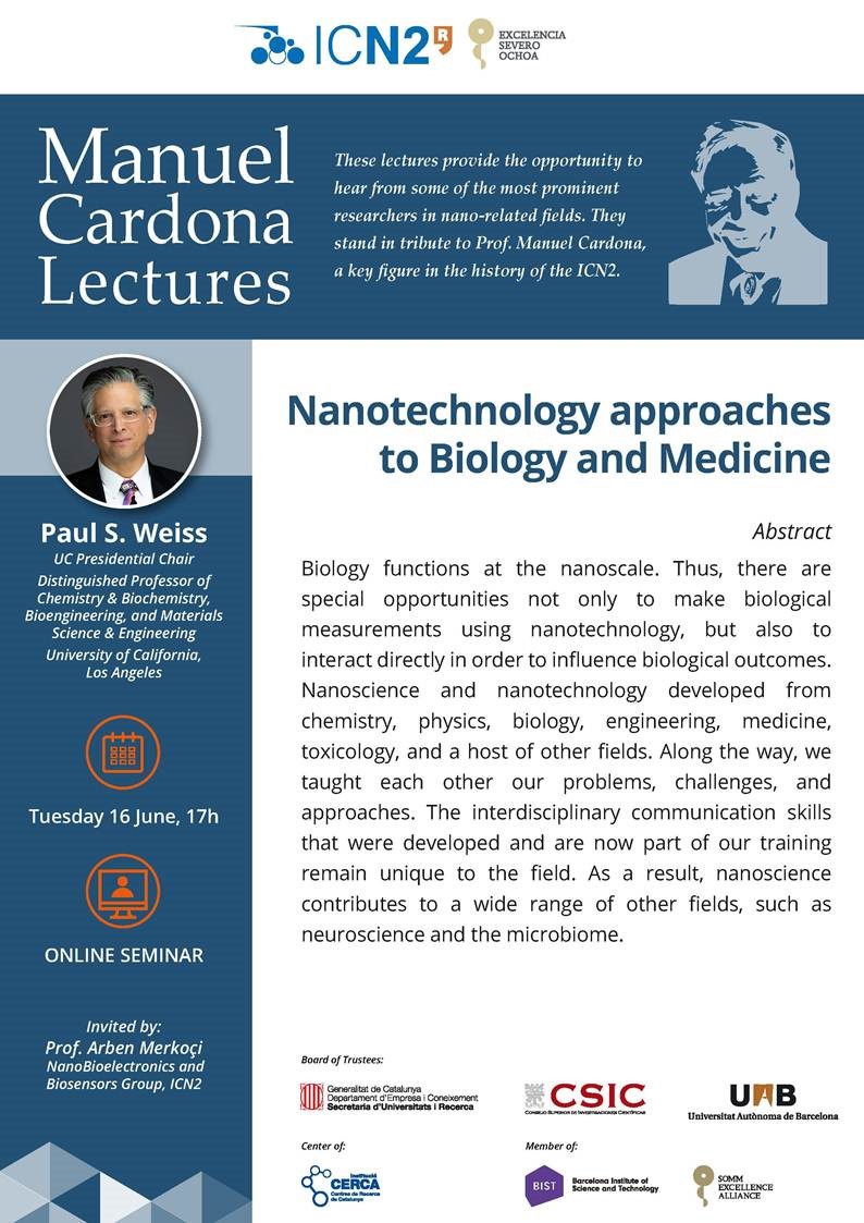 Great pleasure to announce this lecture of Paul Weiss , chief editor of Paul  S. Weiss @acsnano at Manuel Cardona @icn2nano lectures register !  https://t.co/YEIdwaG5AW