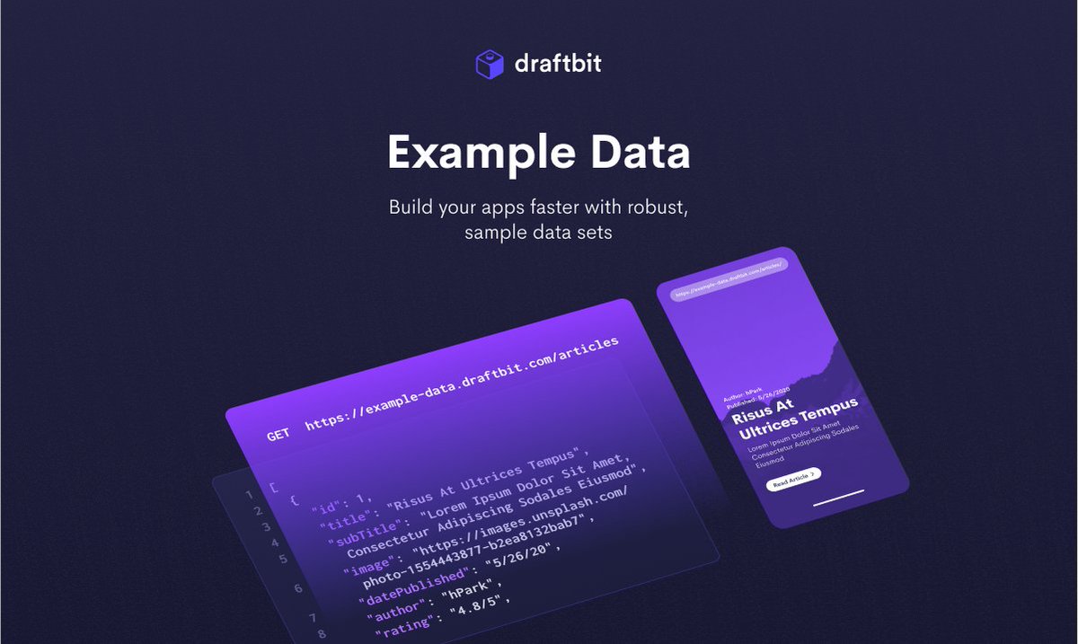 Introducing: Example Data Service!

Example Data helps you start building your data-driven app without having to create a backend. It's 100% free and can be used anywhere REST APIs are accepted 😉

Our Product Hunt page is LIVE. Please upvote &amp; share! producthunt.com/posts/example-…