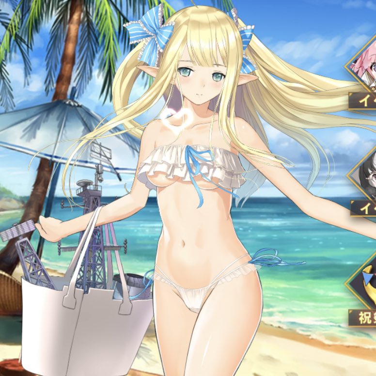 竜宮 セントーの水着live2dで立ち絵だと隠れてる脚の付け根が見えるんだけど 性格に似合わずすっごい際どいの履いてる D アズールレーン アズレン