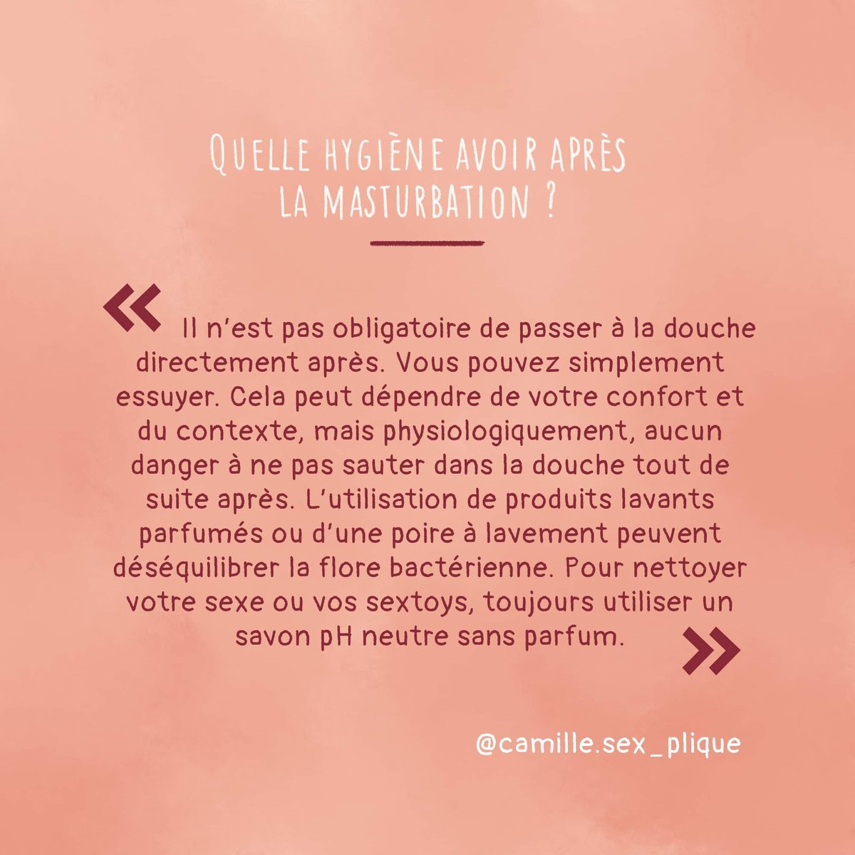 MenstruactionL's tweet photo. Hello,
Nous sommes en collaboration avec la sexologue Camille Nerac qui répond à des questions anonymes qui nous ont été posées!
Ce post fait partie d'une série de 3 posts concernant l'hygiène et la sexualité.
On vous parle de la masturbation &amp; l'hygiène! 👇🏽#masturbation #hygiene https://t.co/xp3yvjVDKr