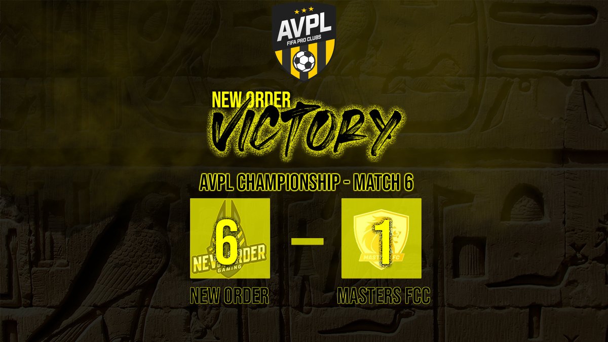 TheNewOrderORG's tweet photo. In the last game we go home on a positive note, taking the 3 points with a massive 6-1 win

Catch us on Wednesday for the F1 Comp from 9:15! https://t.co/iTnaYyZxzY