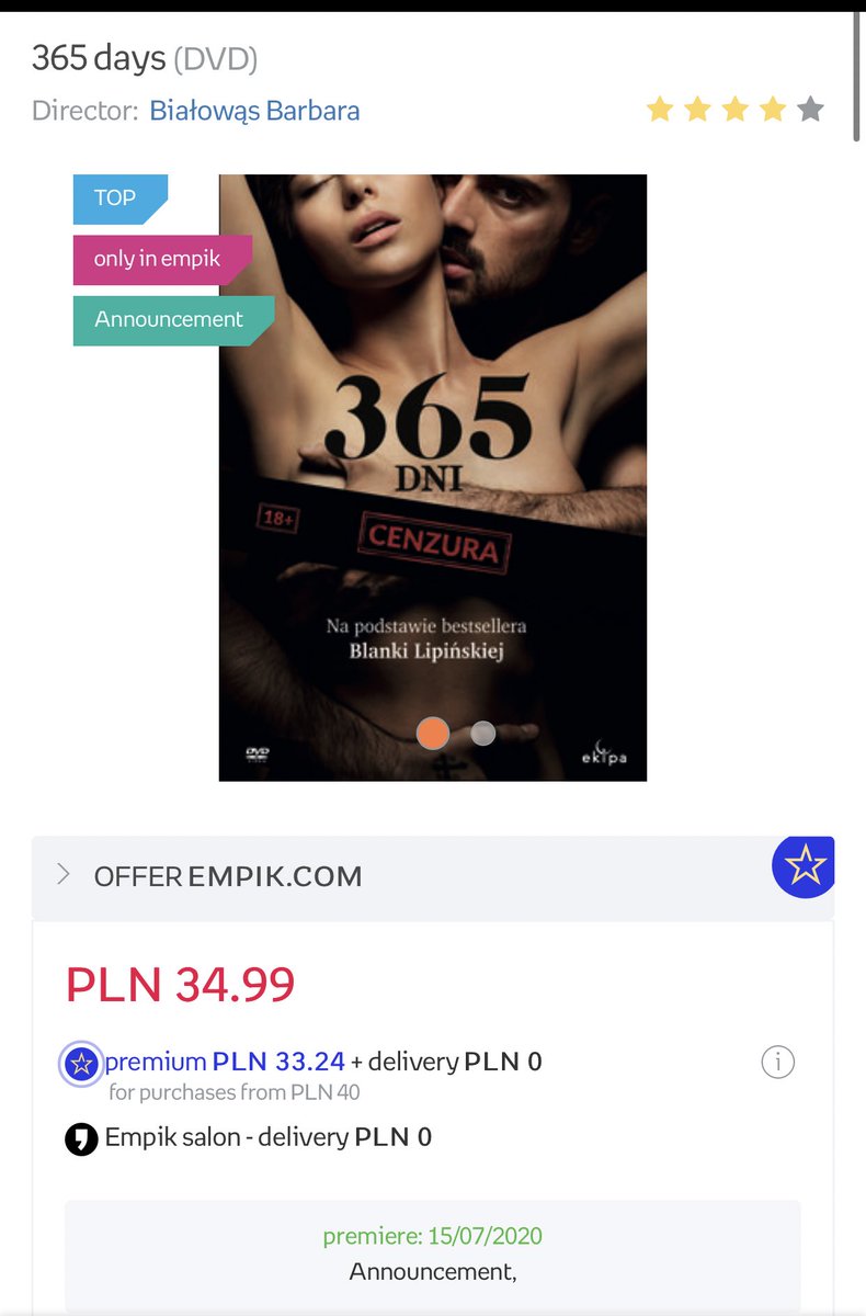 The #365dni movie DVD will be released on the 15th of July 2020 and is now available for pre order on Empik.com #MicheleMorrone #AnnaMariaSieklucka ❤️❤️