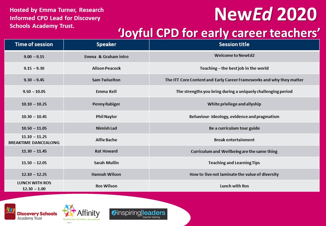 Emma_Turner75's tweet photo. It's here folks! The full line up &amp; session info titles for #NewEd2. Now form an orderly queue to read about this really rather fabulous FREE event. Please RT absolutely everywhere so as many early career colleagues can benefit as possible. Thank you,you lovely RT-ing superstars! https://t.co/49984MzDFE