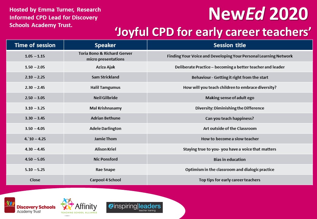 It's here folks! The full line up &amp; session info titles for #NewEd2. Now form an orderly queue to read about this really rather fabulous FREE event. Please RT absolutely everywhere so as many early career colleagues can benefit as possible. Thank you,you lovely RT-ing superstars!