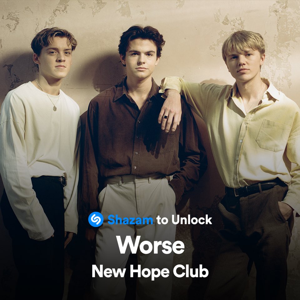 NewHopeClub's tweet photo. Want to find out 9 things you don’t already know about us? Well to do so you’re going to have to @Shazam our new single ‘Worse’ to find out... ❤️ https://t.co/53CZp3jvvP