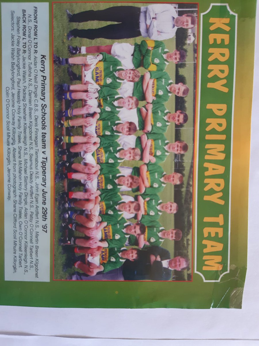 Cumann na mBunscol Chiarraí Reeling in the Years. 1997 boys primary Game team. A few legends in this pic including a former @games_hurling superstar. Enjoy. <a href="/ArdfertGAAKerry/">Official Ardfert GAA</a> <a href="/korgaa/">Kerins O'Rahillys</a> <a href="/GaaChurchill/">Churchill GAA</a>