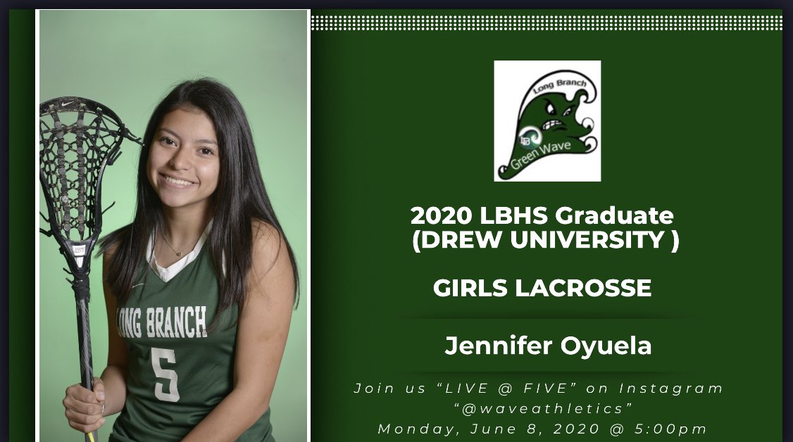 WAVEPRIDE's tweet photo. Tune in to Live @ Five and listen to @jen.oyuela talking about being a 4 year award winner and heading off to college to play Lacrosse at Drew University!! #studentathle #waveprode #waveathletics https://t.co/NE61XXZT9m