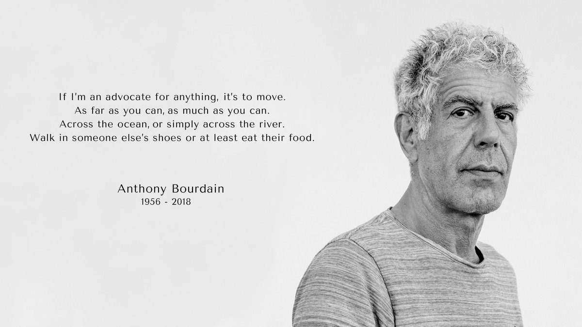 Few people inspired me in a way that #AnthonyBourdain did. His passion for the stories of the underrepresented is a quality so few have. He didn’t just want to walk in someone’s shoes, he wanted to learn how they got those shoes and why they wear those shoes.