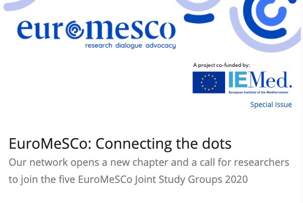 euromesco's tweet photo. 🆕Newsletter presenting the project #Connectingthedots, our renewed image, &amp; giving more details on the #CallforResearchers to join the five #EuroMesCo2020 Joint Study Groups. Deadline for applications🗓️15 June!

Read it👉https://t.co/4yRR9h2PLM
Subscribe✍️https://t.co/rruInChuJK https://t.co/m3Go7FbFuw