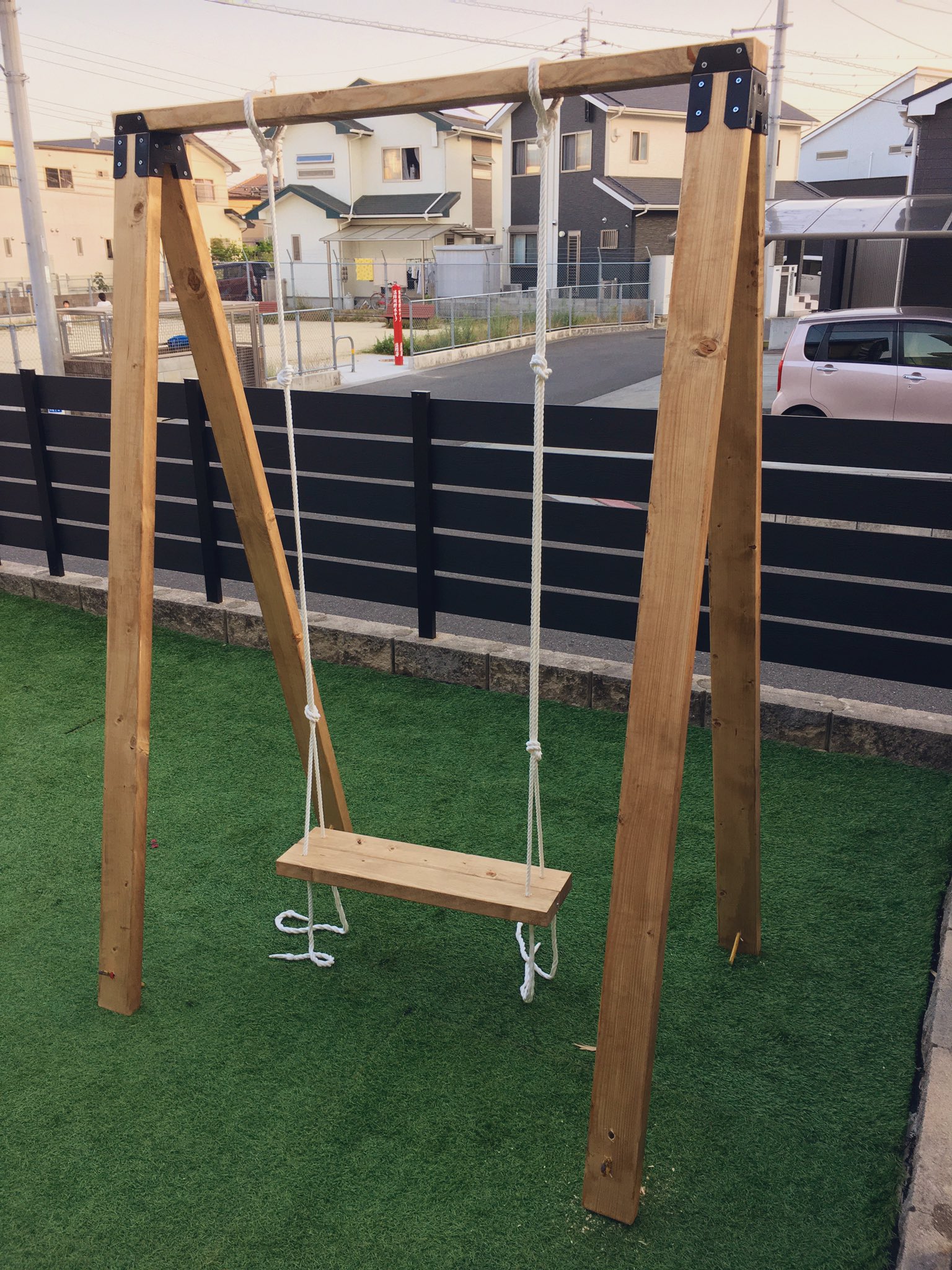 DIYブランコ ☆ 運んで組み立てます(*^^*)