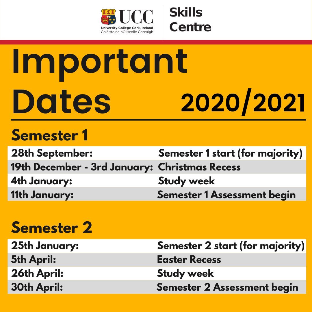 Key Dates UCC 2020-2021 academic year <a href="/SEFSUCC/">SEFS@UCC</a> <a href="/UCCInt/">UCC International</a>