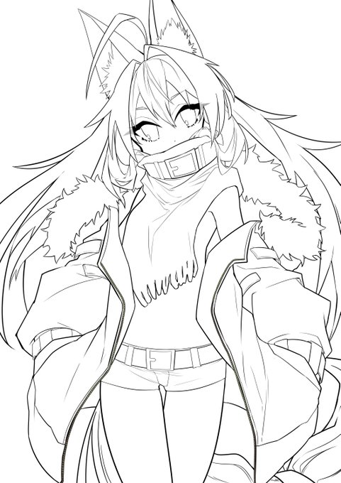 #うちの子 の線画です
暇な方よければ好きにぬりぬりしてください
2枚目は透過してるやつです 