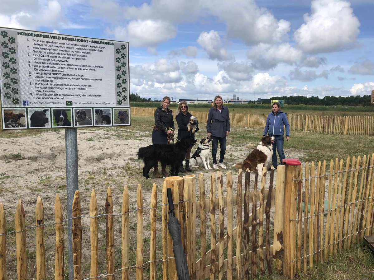 Hondenspeelveldje in #Nobelhorst . Mooi project van de wijkregisseur in samenwerking met de bewoners.