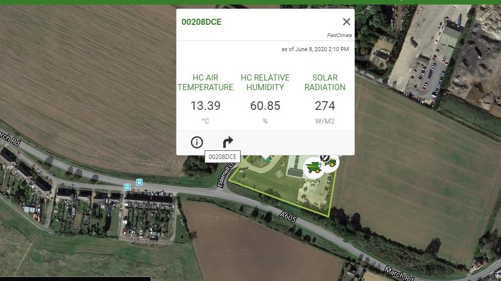 Having a quick look at one of <a href="/BenBurgessAg/">Ben Burgess</a> <a href="/MetosUk/">Metos UK</a> <a href="/metos_austria/">METOS® by Pessl Instruments</a> weather stations, accessed through the my John Deere platform for easy one click access to your tractors, field data and weather information all from one place.