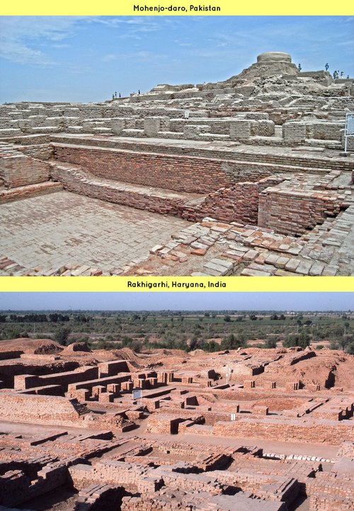 Rakhigarhi,The biggest Harappan site.Important findings from this site:* Five interconnected mounds* Planned township- having mud-brick as well as burnt-brick- houses with proper drainage system* Ceramic industry - represented by red ware* Ritual system of Harappans