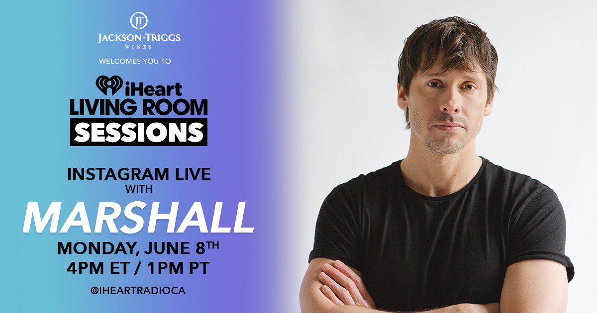 TODAY!

An #iHeartLivingRoomSession with <a href="/marshall_tweets/">marshall</a>! 

Watch only on our Instagram Live at 4PM/e 1PM /p.

instagram.com/iheartradioca

In partnership with Jackson-Triggs Wines.