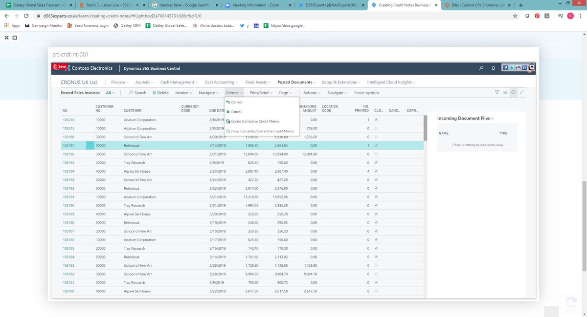 NAVExpertsUK's tweet image. How easy is it to create credit notes in #BusinessCentral? See it`s that easy! bit.ly/3cKVP4m @MSDYN365BC #creditnotes #automate