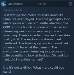 HYPERSTRANGE's tweet photo. #ELDERBORN has ~90% positive user reviews on @Steam, here's just a few very recent ones. Haven't played our Metal AF Slasher with brutal FPP melee combat and soulslike progression? You can pick it 30% off in #QuadDamageBundle for just 3 more hours. Hurry!
https://t.co/L53E0RC3qu https://t.co/oOtL8ZwNoS