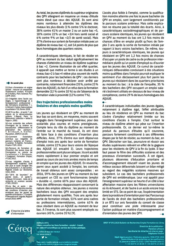 FaycalJelil's tweet photo. Que deviennent les jeunes des #quartiers prioritaires de la ville après leur bac ? Via @PRESSECEREQ #qpv #polville
Étude complète à lire https://t.co/IuxfUDiGOO