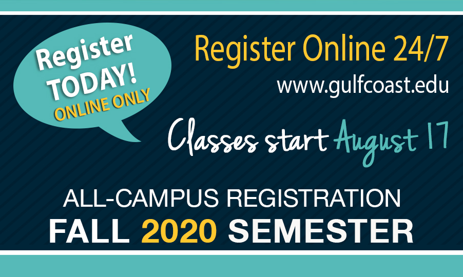 GCSC1957's tweet photo. Register for fall classes early! Apply now at https://t.co/asb6yIhLuL. #GulfCoastStateCollege #GCSCStrong https://t.co/xfqt1GtKUT