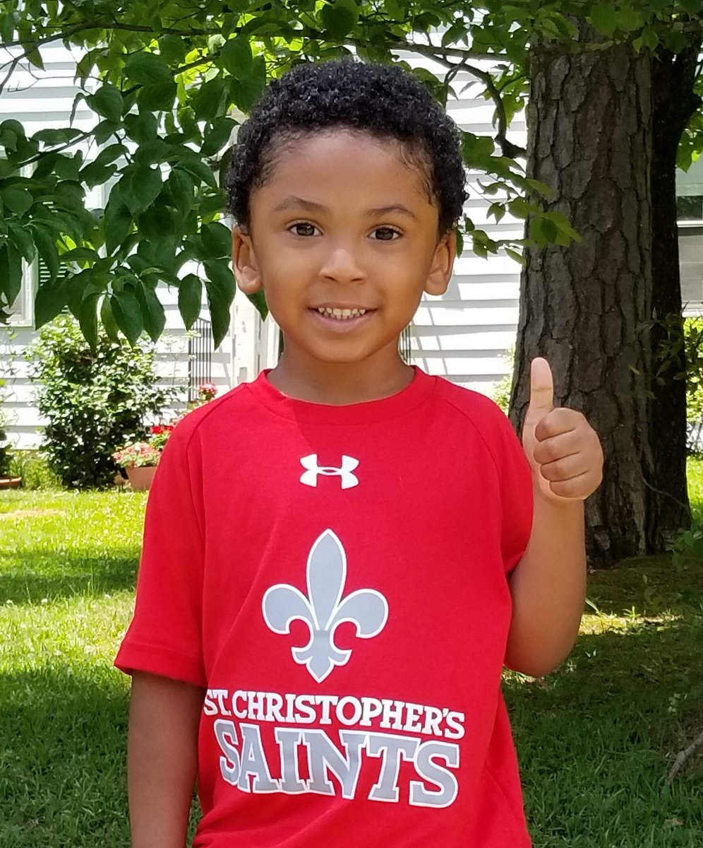 STCVA's tweet photo. Say hello to our new Saints! We didn't get to bring our new JK and kindergarten boys to school for a traditional welcome event this spring, so our Admissions team delivered welcome packages full of Saints gear to them.
Welcome, boys! #StC1920 https://t.co/CrVjgcq0dJ