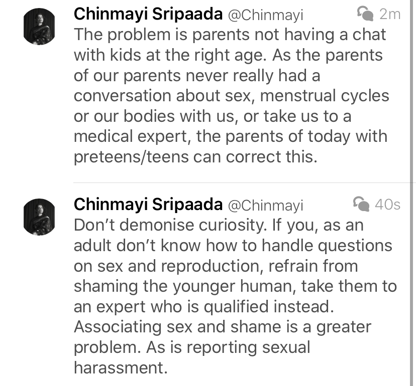 Chinmayi Sripaada on X: This is your reminder that families actively  protect molesters in India These molesters never get reported, live a  respectable life and die a glorious death. This is a