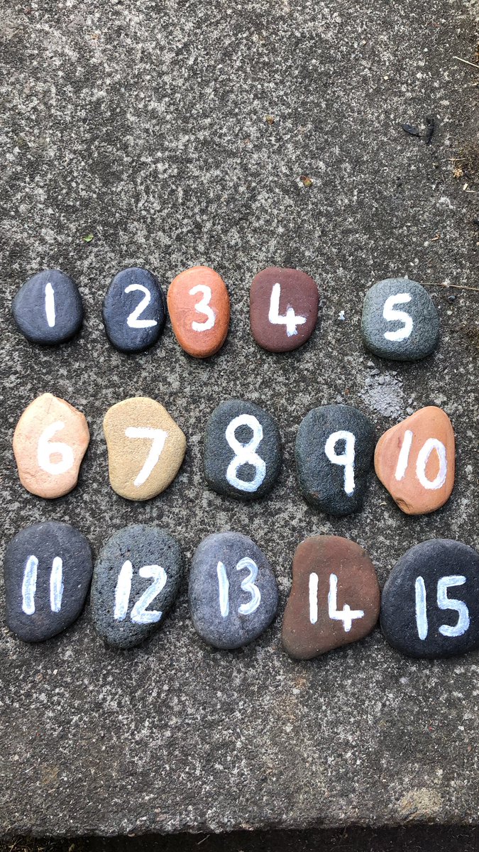 teacher_temple's tweet photo. Far from perfect but I’m very pleased with how my number stones have turned out! #edutwitter #uodedu https://t.co/9ScCK2ab2Q