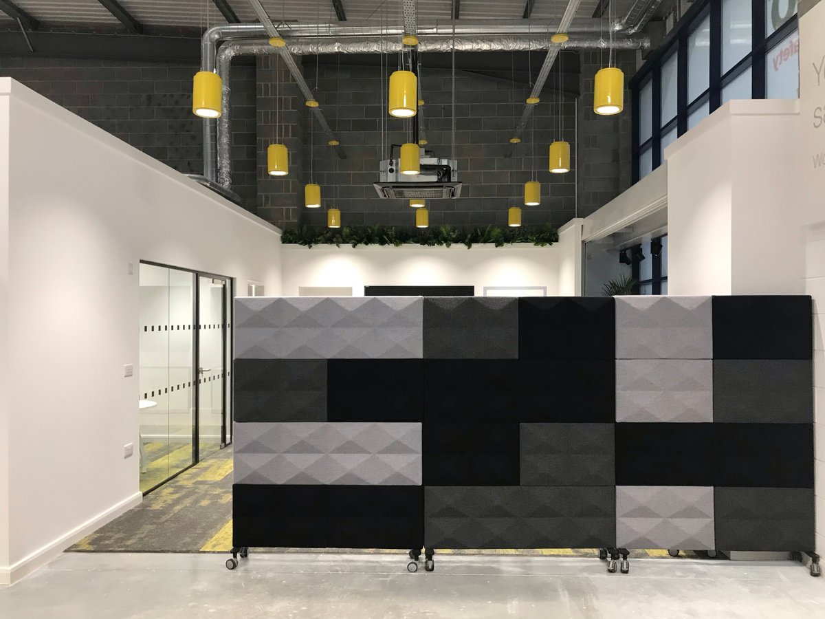 Our latest #salescounter at <a href="/ArcoSafety/">Arco: Experts in Safety</a> #retailstore. @Hacel  powder coated pendant lights and <a href="/OceeDesign/">Ocee Design</a> flexible bricks made from acoustic foam and wool, designed to look fabulous, divide space and reduce noise.