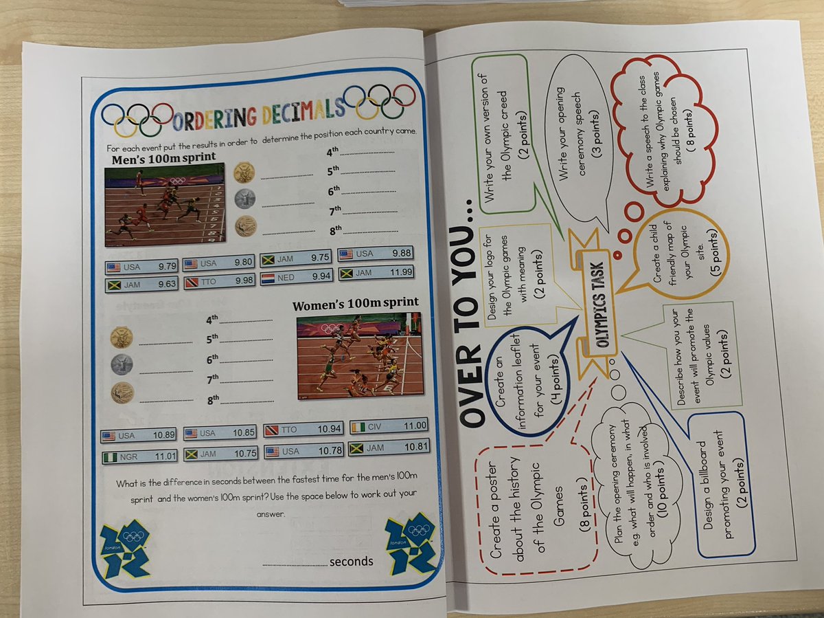 ‼️RESOURCE‼️ Created an Olympic themed work booklet, including history of the Olympics, values, maths related tasks, and a creative project for students to create their own Olympic Games 👏🏼🙌🏻