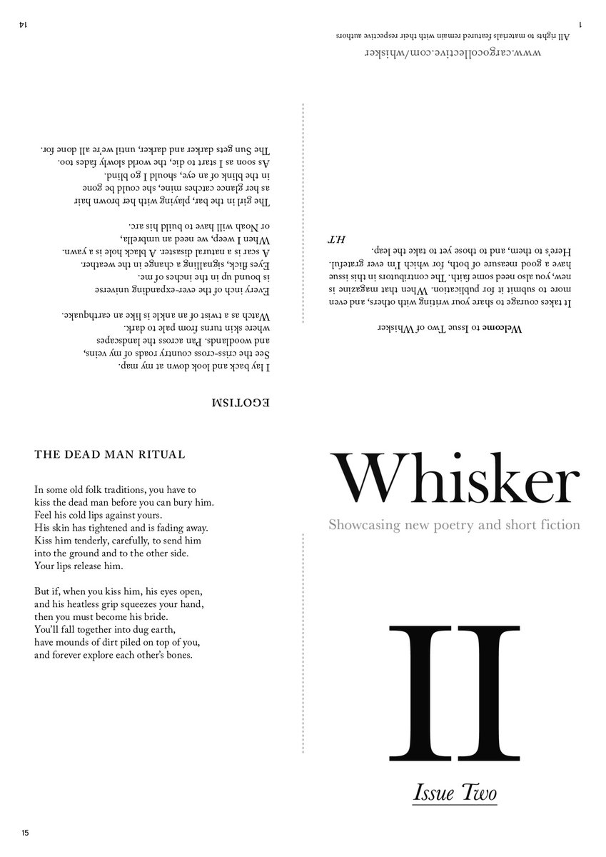 82. Today #FromTheArchives : "Whisker: Issue Two" by Hazem Tagiuri <a href="/haztag/">Hazem Tagiuri</a> et al (2013) a collection of poetry and short fiction #makingreading #zines #isolationinspiration bookleteer.com/publication.ht…