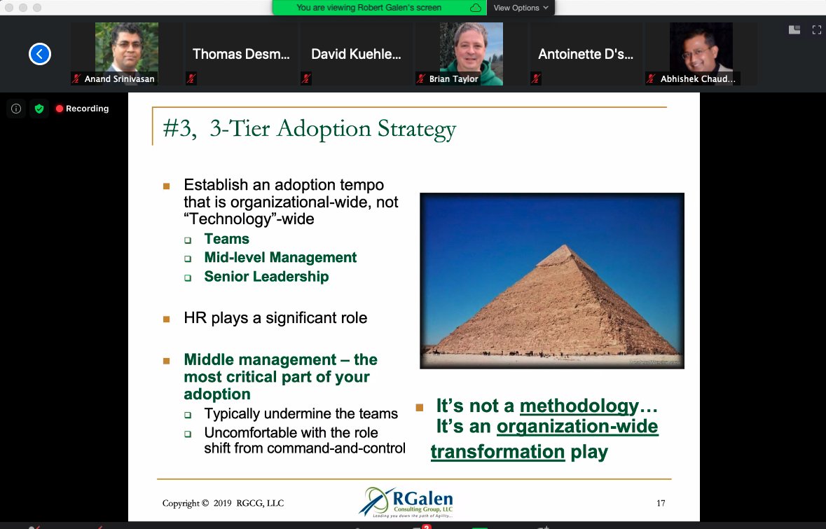 It's not a methodology ... it's an organization-wide transformation play - @bobgalen &amp; <a href="/MaryHThorn/">Mary Thorn</a> 
#AgileDevOpsCon