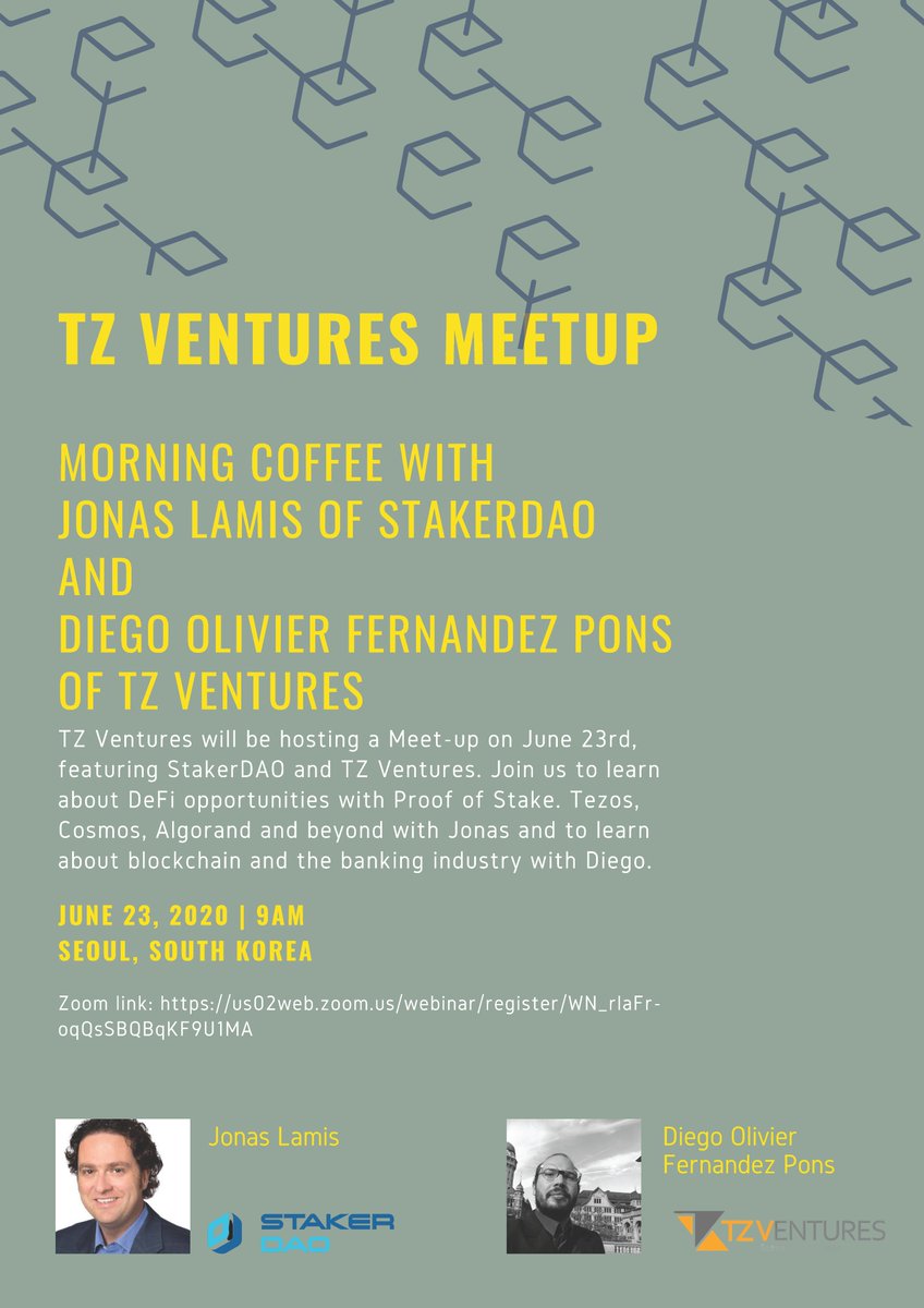 TezosCombinator's tweet image. TZ Ventures will be hosting a Meet-up on June 23rd, featuring StakerDAO and TZ Ventures.
Registration link: us02web.zoom.us/webinar/regist…
@stakerdao @jonaslamis @tezos @TezosCombinator