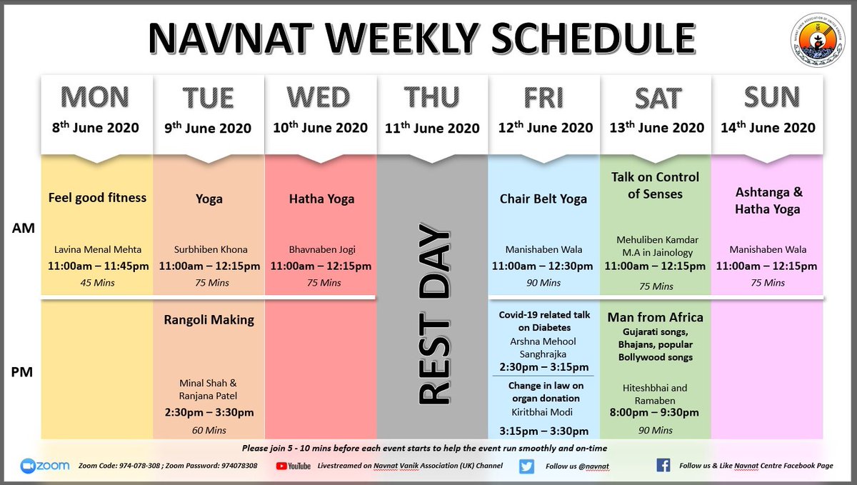Our exciting week of events! Join in and enjoy.