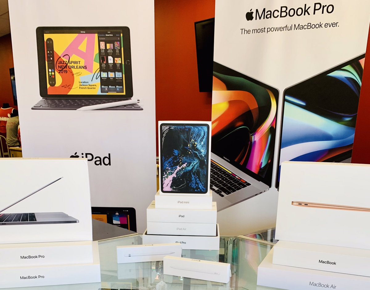OU_Bookstore's tweet photo. Our slightly belated “Spring” Sale starts Today! Stop in and save on MacBook and iPad! All faculty, staff, students and alumni enjoy education pricing on MacBook and iPad! ☀️☀️☀️ #Apple #MacBookPro #MacBookAir #iPadPro #iPad https://t.co/ARXFf7Uk1V