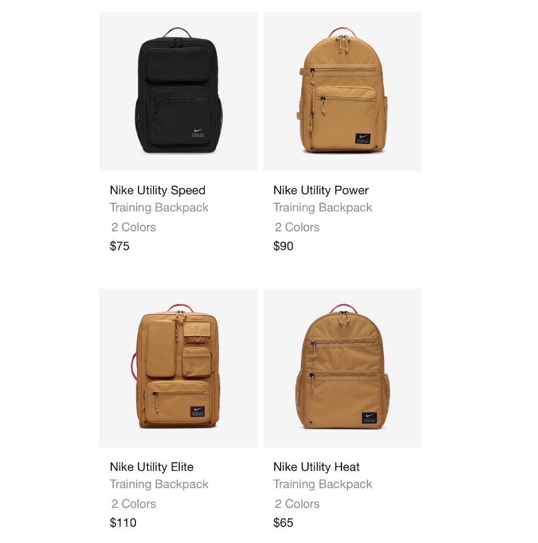 SNKR_TWITR on "Nike Utility Training Backpacks restocked on @nikestore https://t.co/Tcp6jb5A0A Speed https://t.co/NdNHs8KDXG https://t.co/c7cM2ftRco Elite https://t.co/HNI8mGlryo #AD https://t.co/8998B5P64h" Twitter