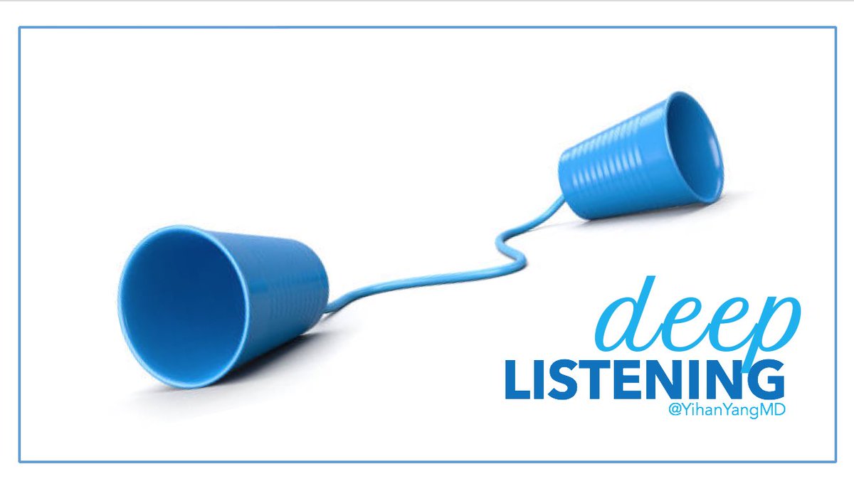 1/  #MedEdMethodsMonday this wk is on DEEP LISTENING.2020 has been full of challenges & events revealing the divisiveness in our world. #MedTwitter, as leaders in  #MedEd we must practice to listen deeply to pts, colleagues, & learners.What do I mean by “deep listening?”