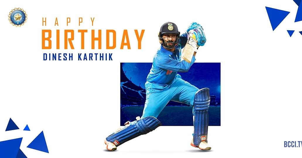 Happy Birthday, Dinesh Karthik  Wish you lots of happiness and success ahead   