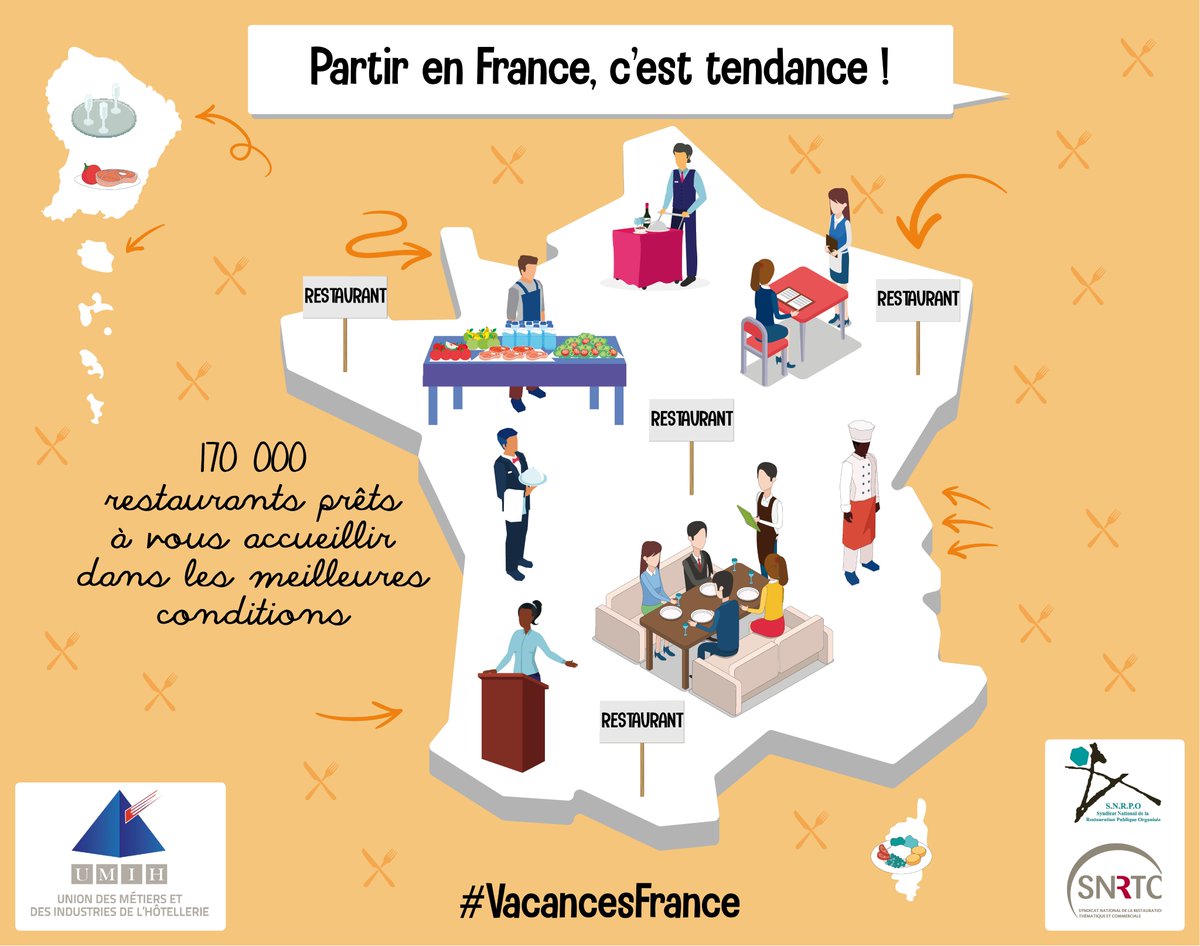 #VacancesFrance | Partir en France, c’est tendance ! Les restaurateurs vous ouvrent leur porte dans les meilleures conditions sanitaires. ✅✅ A très vite dans nos restaurants !