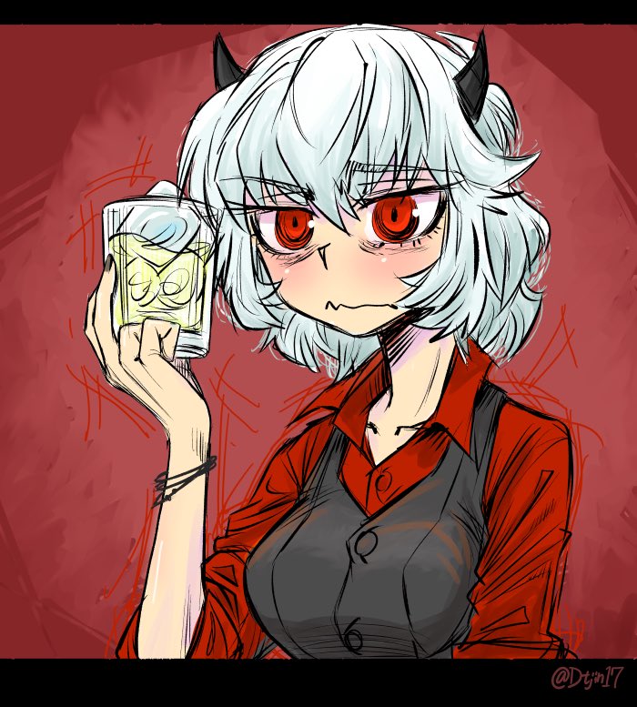 ダメテツジン17 A Twitter 酒 飲まずにはいられないッ Helltaker