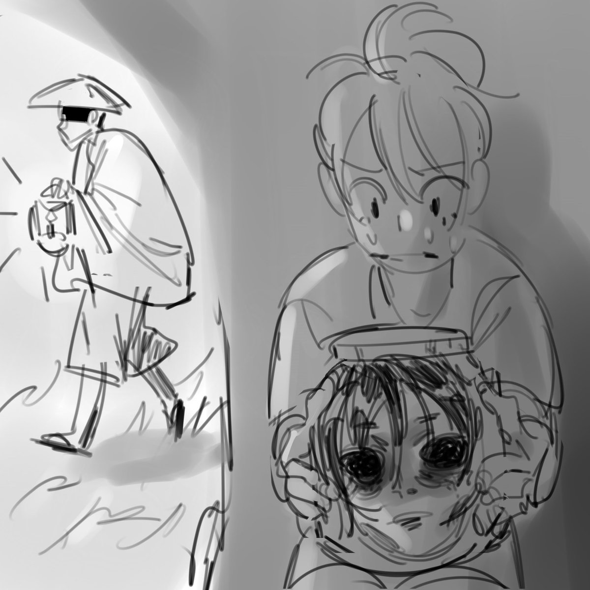 TW: BLOOD, GORE
ive been having VERY weird dreams lately &amp; i decided to draw some of them.

1st i dreamt about my teeth falling off. Then i dreamt about having to dispose of a decapitated head in a jar without getting caught by brgy tanods 